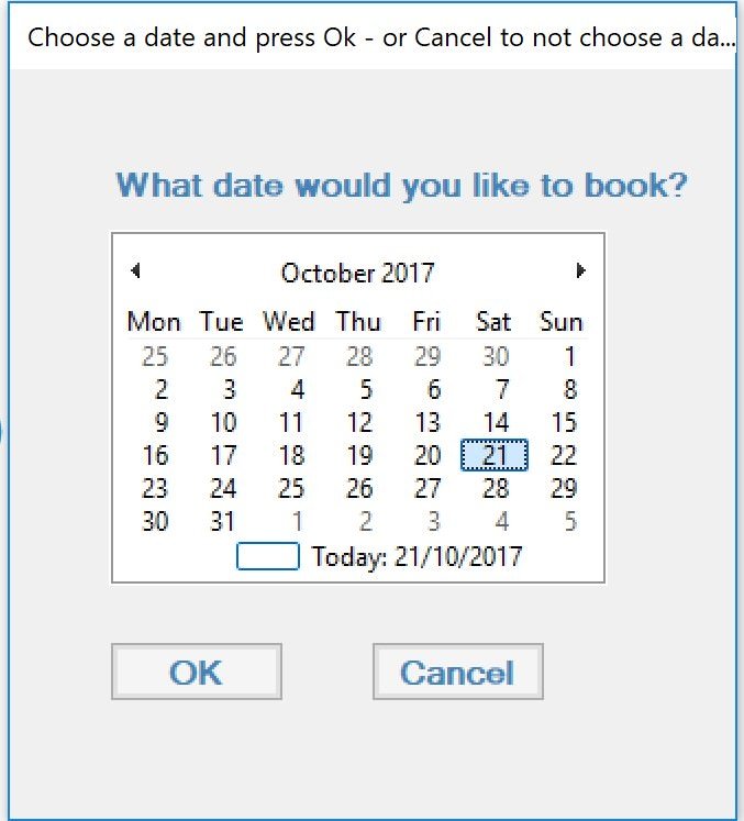 Date-picker pop-up form