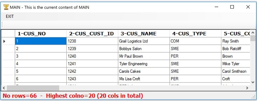 Display MAIN dataset